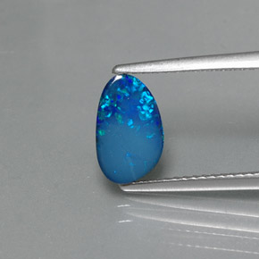 Doppietto di opale naturale multicolore da 0,83 ct, forma fantasia, opaco