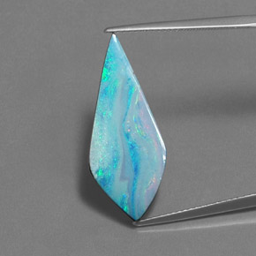 Doppietto di opale naturale multicolore da 7,20 ct, forma fantasia, opaco