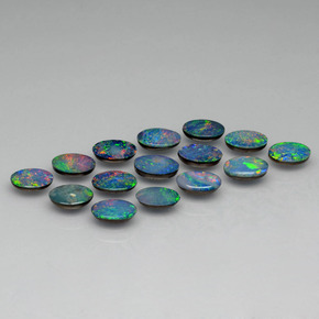 Gemme di Opale doppietta Multicolore naturale da  ct, Taglio ovale, Opaco