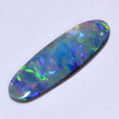 Opale doppietta Multicolore naturale da 1.63 ct, Taglio ovale, Opaco