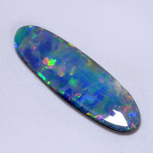 Opale doppietta Multicolore naturale da 1.63 ct, Taglio ovale, Opaco