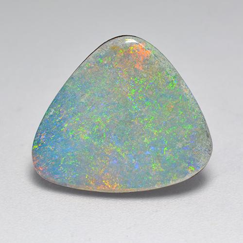 Opale doppietta Multicolore naturale da 3.57 ct, Taglio trillion, Opaco