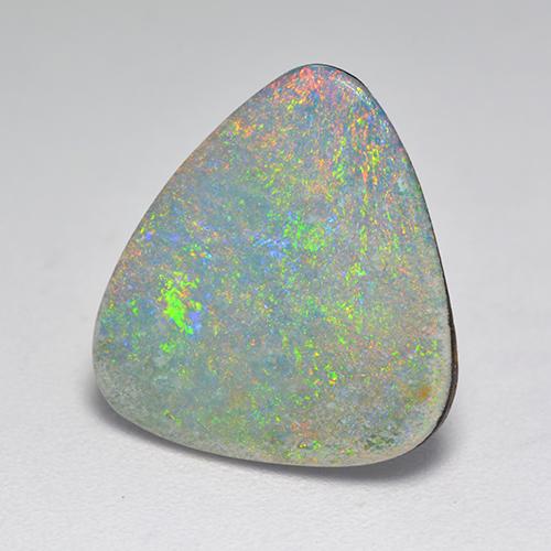 Opale doppietta Multicolore naturale da 3.57 ct, Taglio trillion, Opaco