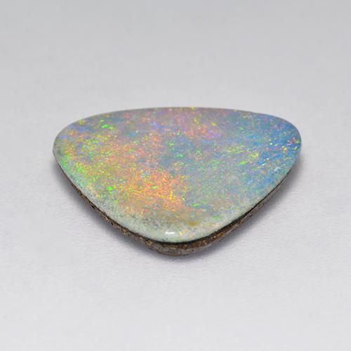 Opale doppietta Multicolore naturale da 3.57 ct, Taglio trillion, Opaco