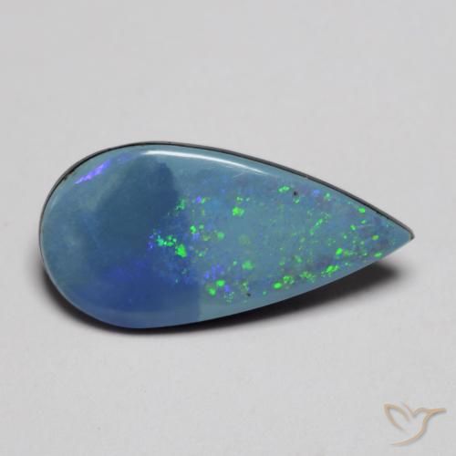 1.85ct Naturale Multicolore Opale doppietta, Forma a pera, Opaco