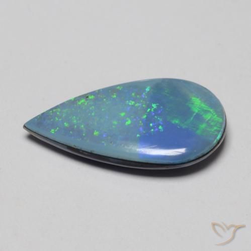 Opale doppietta Multicolore naturale da 1.85 ct, Forma a pera, Opaco