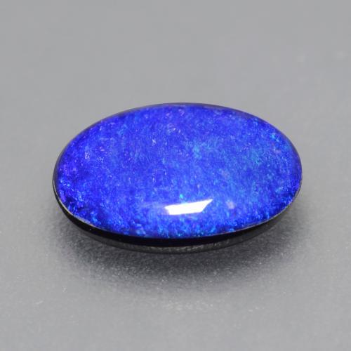 Doppietto di opale multicolore naturale da 0,84 ct, taglio ovale, opaco