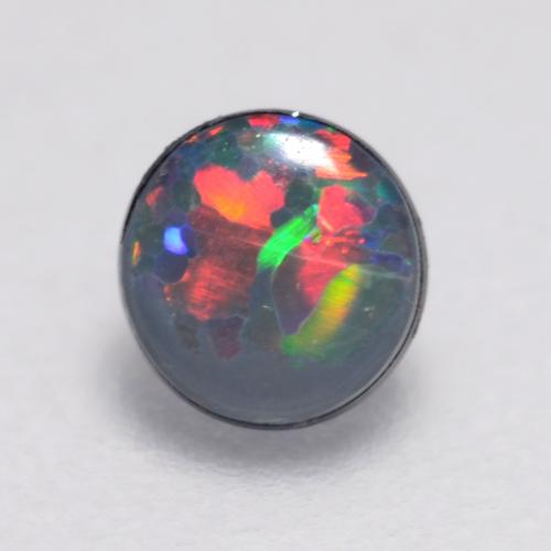Opale doppietta Multicolore naturale da 0.12 ct, Taglio rotondo, Opaco
