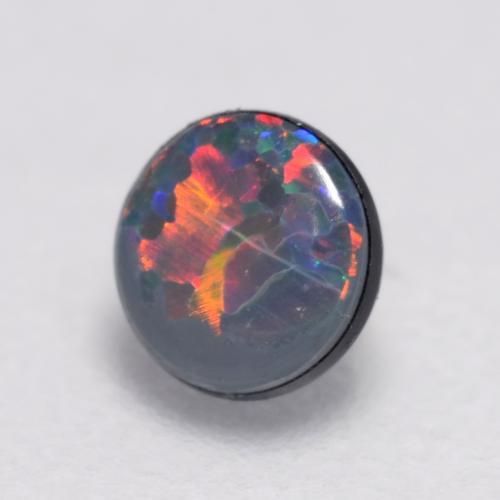 Opale doppietta Multicolore naturale da 0.12 ct, Taglio rotondo, Opaco