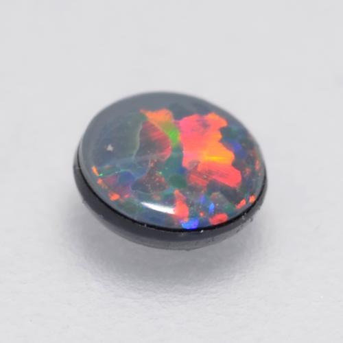 Opale doppietta Multicolore naturale da 0.12 ct, Taglio rotondo, Opaco