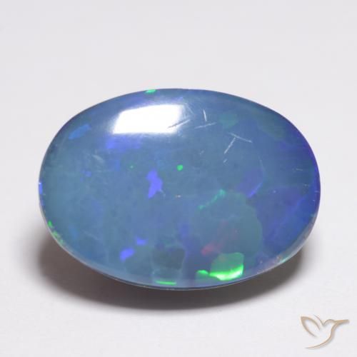2.91ct Naturale Multicolore Opale doppietta, Ovale, Opaco