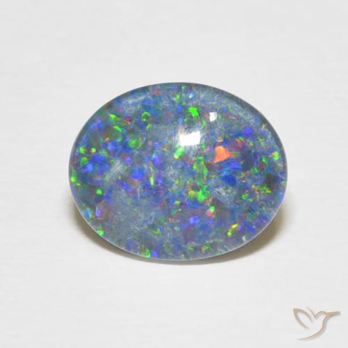 Opale doppietta Multicolore naturale da 2.12 ct, Taglio ovale, Opaco