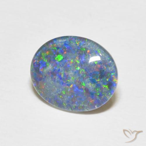 Opale doppietta Multicolore naturale da 2.12 ct, Taglio ovale, Opaco