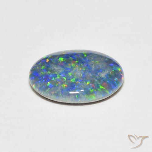 Opale doppietta Multicolore naturale da 2.12 ct, Taglio ovale, Opaco