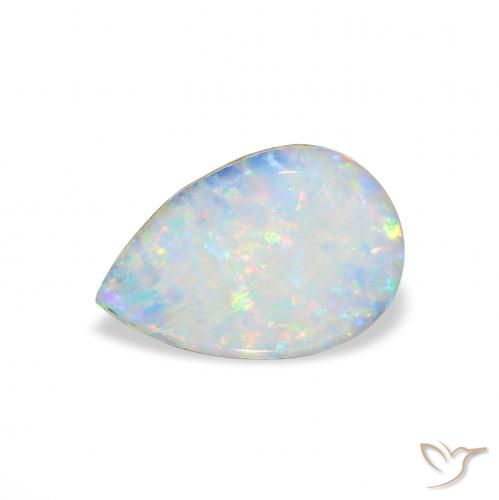 1.87ct Naturale Multicolore Opale doppietta, Forma a pera, Opaco