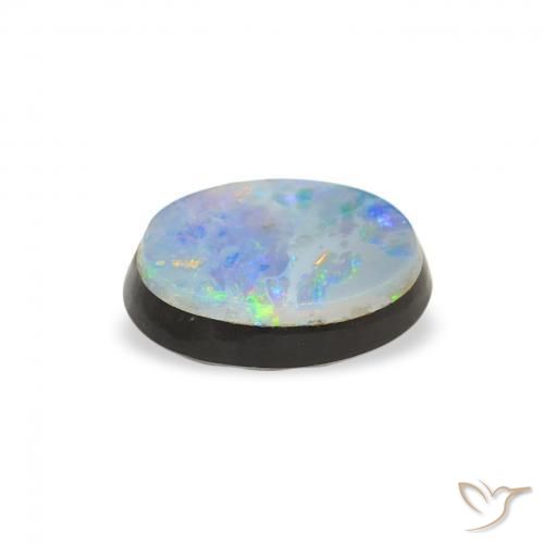 Opale doppietta Multicolore naturale da 0.99 ct, Ovale, Opaco