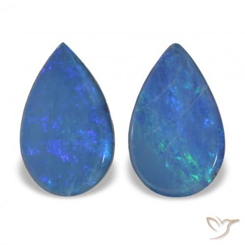 Gemme di Opale doppietta Multicolore naturale da 1.17 ct, Forma a pera, Opaco