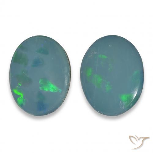 Gemme di Opale doppietta Multicolore naturale da 2.31 ct, Ovale, Opaco