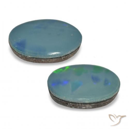 Gemme di Opale doppietta Multicolore naturale da 2.31 ct, Ovale, Opaco