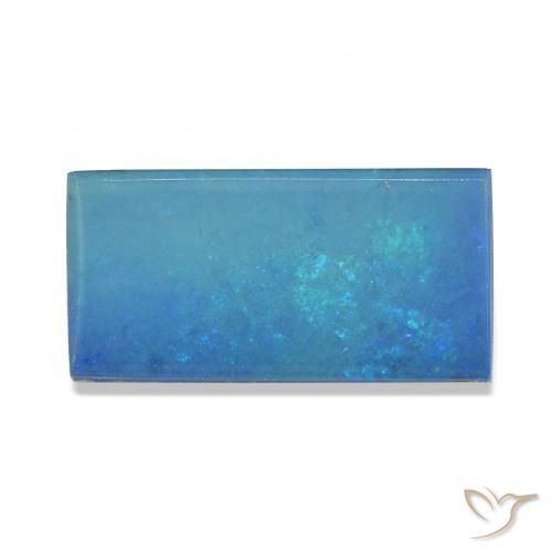 Opale doppietta Multicolore Blu naturale da 3.82 ct, Taglio a baguette, Opaco