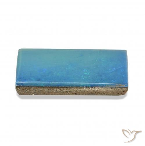 Opale doppietta Multicolore Blu naturale da 3.82 ct, Taglio a baguette, Opaco