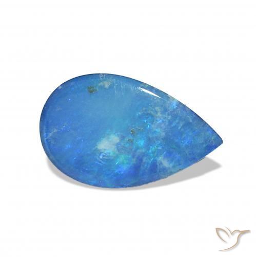 Opale doppietta Multicolore Blu naturale da 0.59 ct, Forma a pera, Opaco