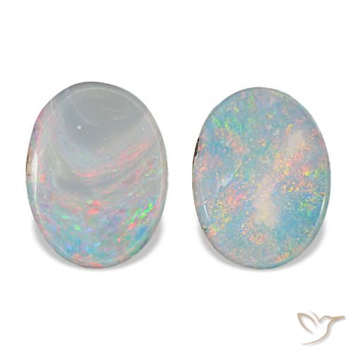 2.15ctw Multicolore Opale doppietta, Ovale, Opaco