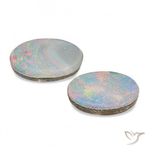 Gemme di Opale doppietta Multicolore naturale da 2.15 ct, Ovale, Opaco