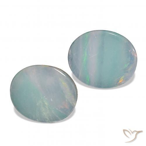 Gemme di Opale doppietta Multicolore naturale da 4.14 ct, Ovale, Opaco