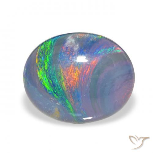 3.00ct Naturale Multicolore Tripletto di opale, Ovale, Opaco