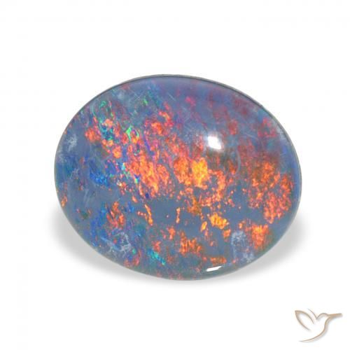 Tripletto di opale Multicolore naturale da 3.01 ct, Ovale, Opaco