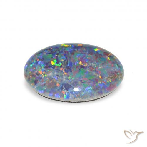 Tripletto di opale Multicolore naturale da 2.83 ct, Ovale, Opaco
