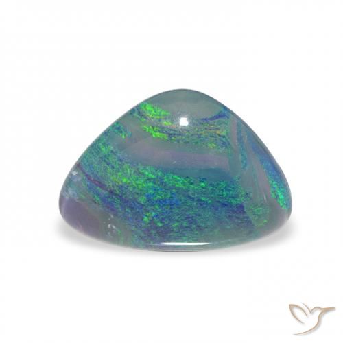 1.74ct Naturale Multicolore Tripletto di opale, Taglio trillion, Opaco