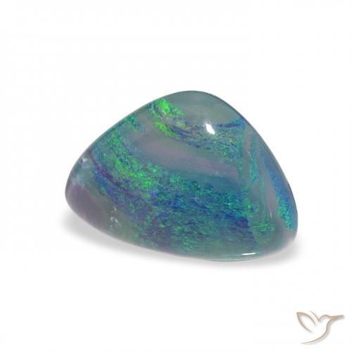 Tripletto di opale Multicolore naturale da 1.74 ct, Taglio trillion, Opaco