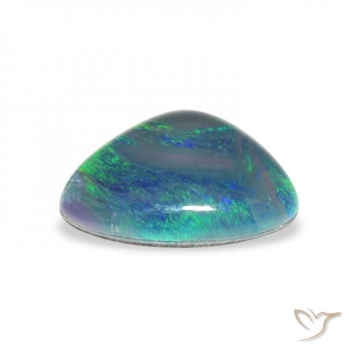 Tripletto di opale Multicolore naturale da 1.74 ct, Taglio trillion, Opaco