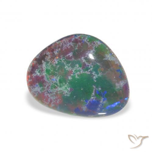 Tripletto di opale Multicolore naturale da 3.38 ct, Taglio trillion, Opaco