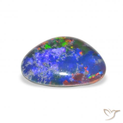 Tripletto di opale Multicolore naturale da 3.38 ct, Taglio trillion, Opaco