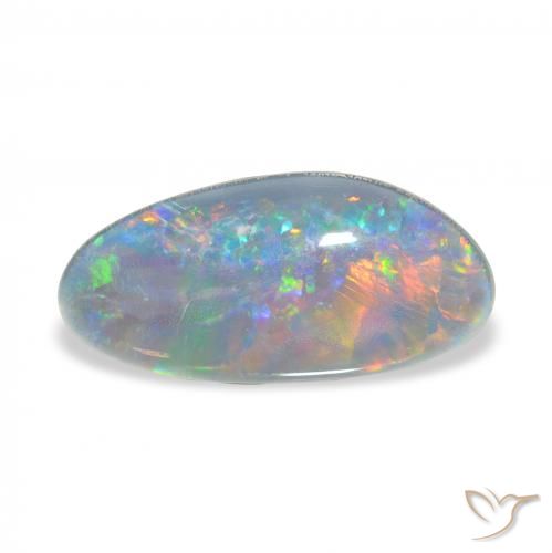 3.48ct Naturale Multicolore Tripletto di opale, Taglio a fantasia, Opaco