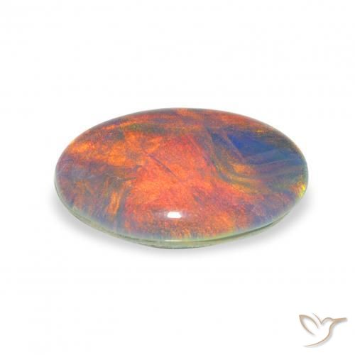 Tripletto di opale Multicolore naturale da 3.48 ct, Ovale, Opaco