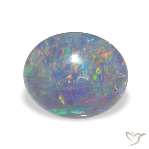 3.00ct Naturale Multicolore Tripletto di opale, Ovale, Opaco