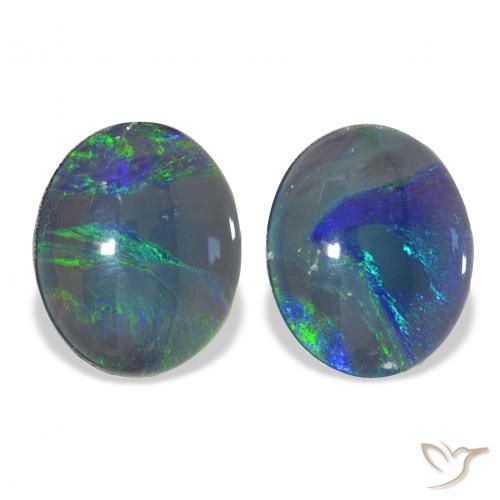 5.60ctw Multicolore Tripletto di opale, Ovale, Opaco