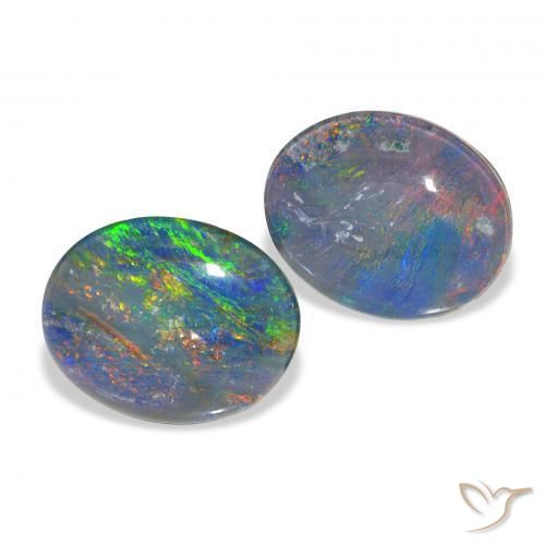 Gemme di Tripletto di opale Multicolore naturale da 4.51 ct, Ovale, Opaco