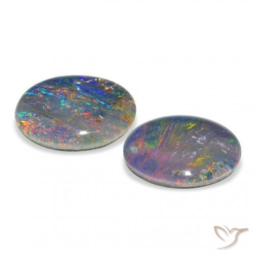 Gemme di Tripletto di opale Multicolore naturale da 4.51 ct, Ovale, Opaco