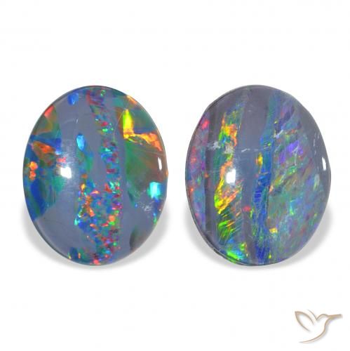 4.57ctw Naturale Multicolore Tripletto di opale, Ovale, Opaco