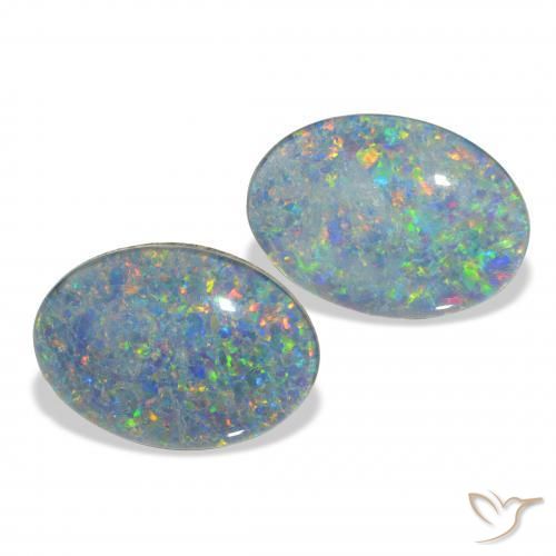 Gemme di Tripletto di opale Multicolore naturale da 7.86 ct, Ovale, Opaco