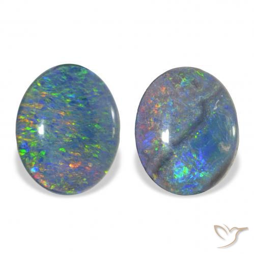 4.44ctw Multicolore Tripletto di opale, Ovale, Opaco