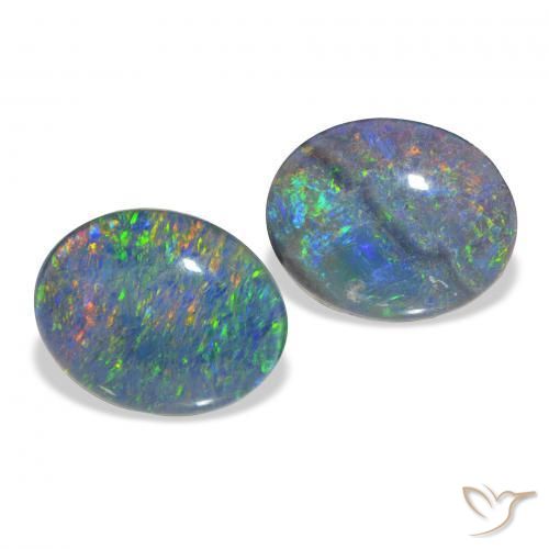 Gemme di Tripletto di opale Multicolore naturale da 4.44 ct, Ovale, Opaco