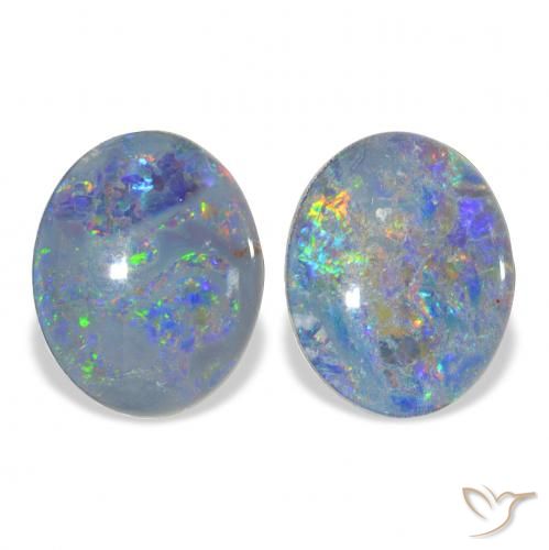 4.70ctw Multicolore Tripletto di opale, Ovale, Opaco
