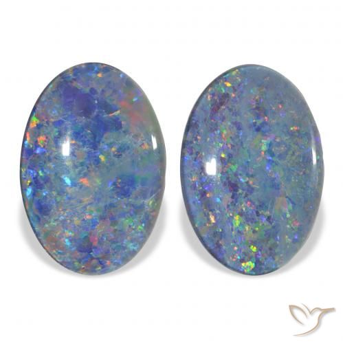 7.17ctw Multicolore Tripletto di opale, Ovale, Opaco