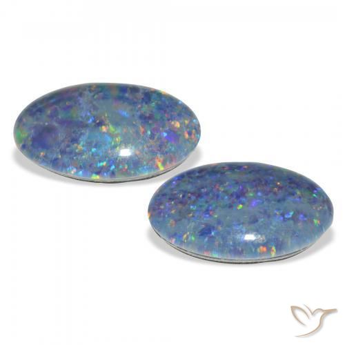 Gemme di Tripletto di opale Multicolore naturale da 7.17 ct, Ovale, Opaco